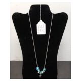 Winter Ice Skate Murano Art Glass Bead Necklace