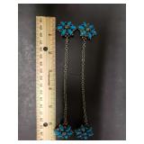 Vintage Pair Of Turquoise Petticoat Collar Clasps