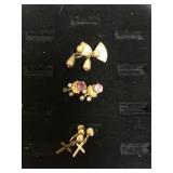 (3) Pair Van Dell 12K Gold Twist Clasp Earrings