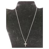 Cross Necklace Marked Sterling