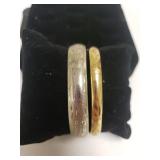 (2) Ladies Bangle Bracelets - (1) Silver-tone,