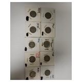 (10) Buffalo Nickels - 1920, 1925, 1926, 1928,