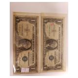 (2) $1 Silver Certificates - 1957 & 1957 B Series
