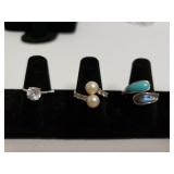 (3) Ladies Rings Some Marked 925