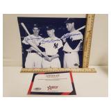 Autographed Photo Of Joe DiMaggio, Mickey Mantle,