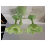 Green Bell & Candy Dishes