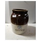 Brown 3 Stoneware Oyster Crock