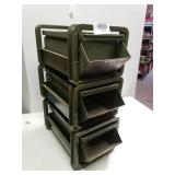 Green Industrial Metal Storage Bins
