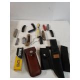 Assorted Pocket Knives & Knife Cases