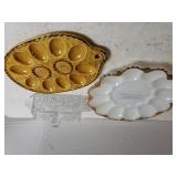 Beveled Glass Butter Dish, Glass Deviled Egg