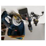 Ryobi Drill, Hand Saw Battery & Charger With Case