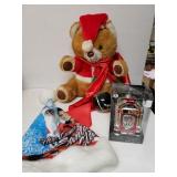 Elvis Santa Claus Hat. Teddy Bear, Elvis