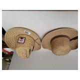 Straw Hats (1 Has Assorted Buttons)