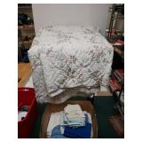 Off White Queen Bedspread, Assorted Sheets,
