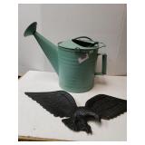 Black Decorative Eagle & Green Watering Can