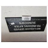 No Liquor Cast Iron Sign