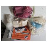 Proctor Silex Iron, Scrap Lace & Burgundy Ribbon