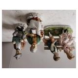 Boy/girl Sitting On Bench, Older Woman & Man