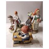 Man/boy, Women/horse & Boy In School Statues