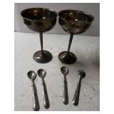Silver Like Goblets & Baby Spoons
