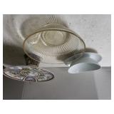 Oriental Inspired Cake Plate, Glass Bowl, Gravy