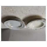 Blue Trimmed Minton China, Yellow Flowered Plates