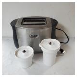 Oster Toaster, Tupperware Creamer And Sugar Set