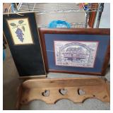 Picture,  Chalkboard Picture And Wooden Shelf