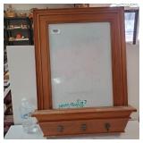 Wooden Dry Erase Board With Hooks