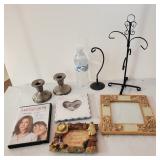 Two Candle Holders, 3 Picture Frames, DVD, And T