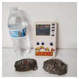 Vintage Pac Man Handheld Game And Two Belt