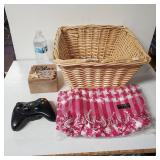 Wicker Basket, Beach Decor Jewelry Box, Xbox