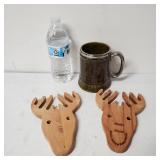 Princess House Mug And Two Alaska Moose Antler