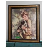 Boy & Dog Painting