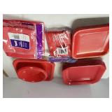 Red Square Paper Plates, Napkins, Dinnerware,