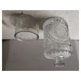 Beveled Glass Candy Dish & Glass Jar