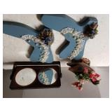Wooden Blue Boot Decor,  Makeup Mirror,  Duck