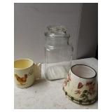 Rooster Coffee Mug, Glass Jar, Tea Candle Shade