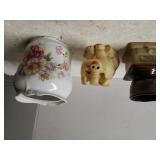 Pink Flowered Vase, Pig, Glass Coffee Grinder