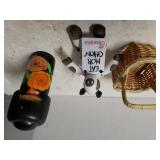 Small Basket,  Chick Fil A Stuffed Cow, Wooden