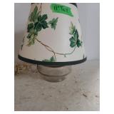 Small Green Flowered Glass Base Lamp