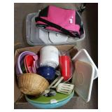 Assorted Plastic Items,  Bags, & More