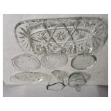 Cream/sugar, Coasters, & Beveled Glass Dishes