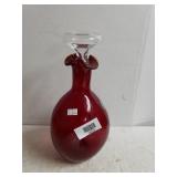 Pilgrim Red Hand Blown Glass Bottle