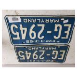 Maryland 1965 License Plates
