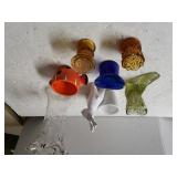 Glass Vase & Assorted Glass Figures