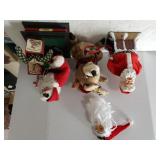 Santa  Claus Statues, Stuffed Reindeer,  Santa