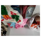 Latch Hook Rug, Assorted Fabric Pieces & More