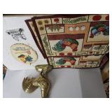 Gold Like Rooster Door Stop, Rooster Placemats &