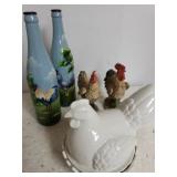 Rooster Figures,  Decor Bottles, Laying Hen Candy